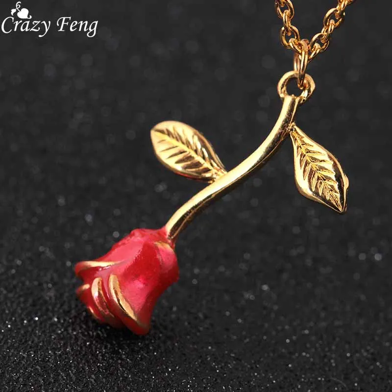 

Crazy Feng Bijoux Femme Collier 2018 New Red Gold Rose Flower Statement Necklace Women Charm Maxi Choker Boho Jewelry Graduation