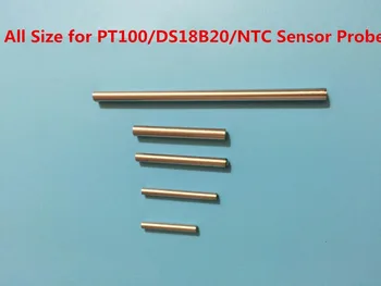 

5PCS Outer diameter 8*50MM Temperature probe single head small steel pipe PT100/DS18B20/NTC thermocouple stainless steel shell