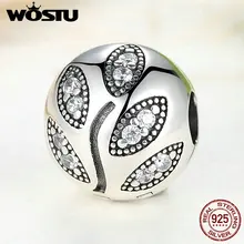 Real 925 Plata Pura Espumosos Hojas Clip Grano Del Encanto Fit Pandora Original Pulsera de Auténtico S925 Joyería Fina