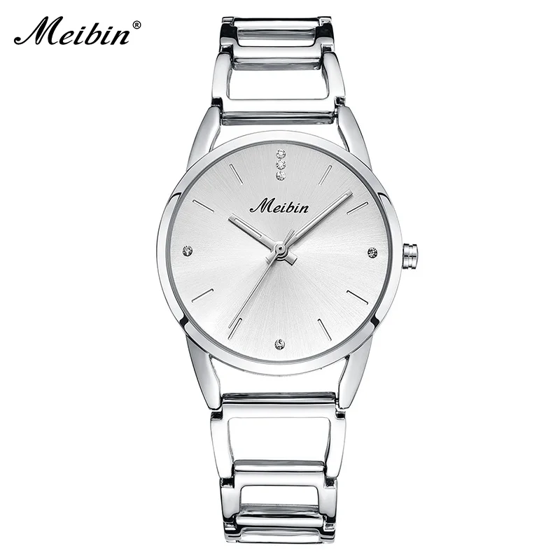 MEIBIN Hot Sale Elegant Women Bracelet Watch Fashion Ladies Quartz Watches Casual Female Wristwatch Montre Femme Gifts 1126 - Цвет: White