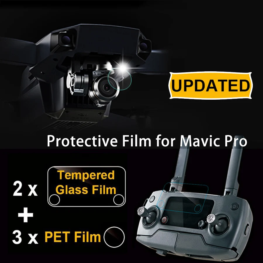 

9H Hard Remote Controller Screen Protector/Film for DJI Mavic Pro + Camera Len Protector/Film for Mavic Pro