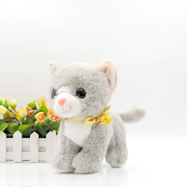 20cm Kawaii Big Eyes Cat Plush Toy Stuffed Simulation Animals Kitten