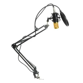 

BM-800 KIT Wired Condenser Sound Microphone with Stand+Metal Shock Mount+Windscreen for PC Recording/Chorus/Broadcasting