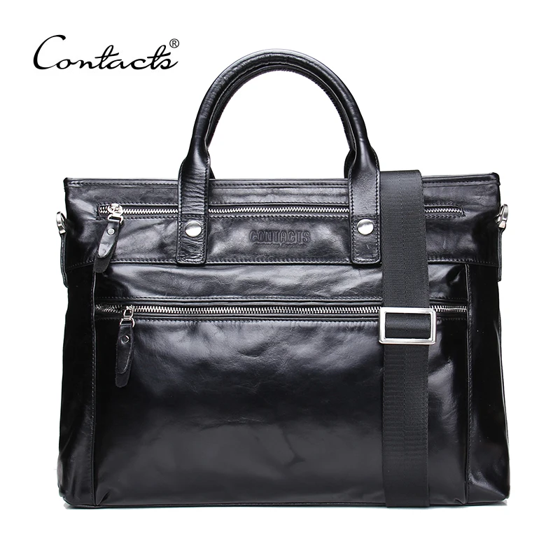 CONTACTS 2017 Business Men Briefcase Shoulder Bag Oil wax Leather Messenger Bags Computer Laptop Handbag Bag Mens Travel Bags CONTACTS 2017 Business Men Briefcase Shoulder Bag Oil wax Leather Messenger Bags Computer Laptop Handbag Bag Mens Travel Bags