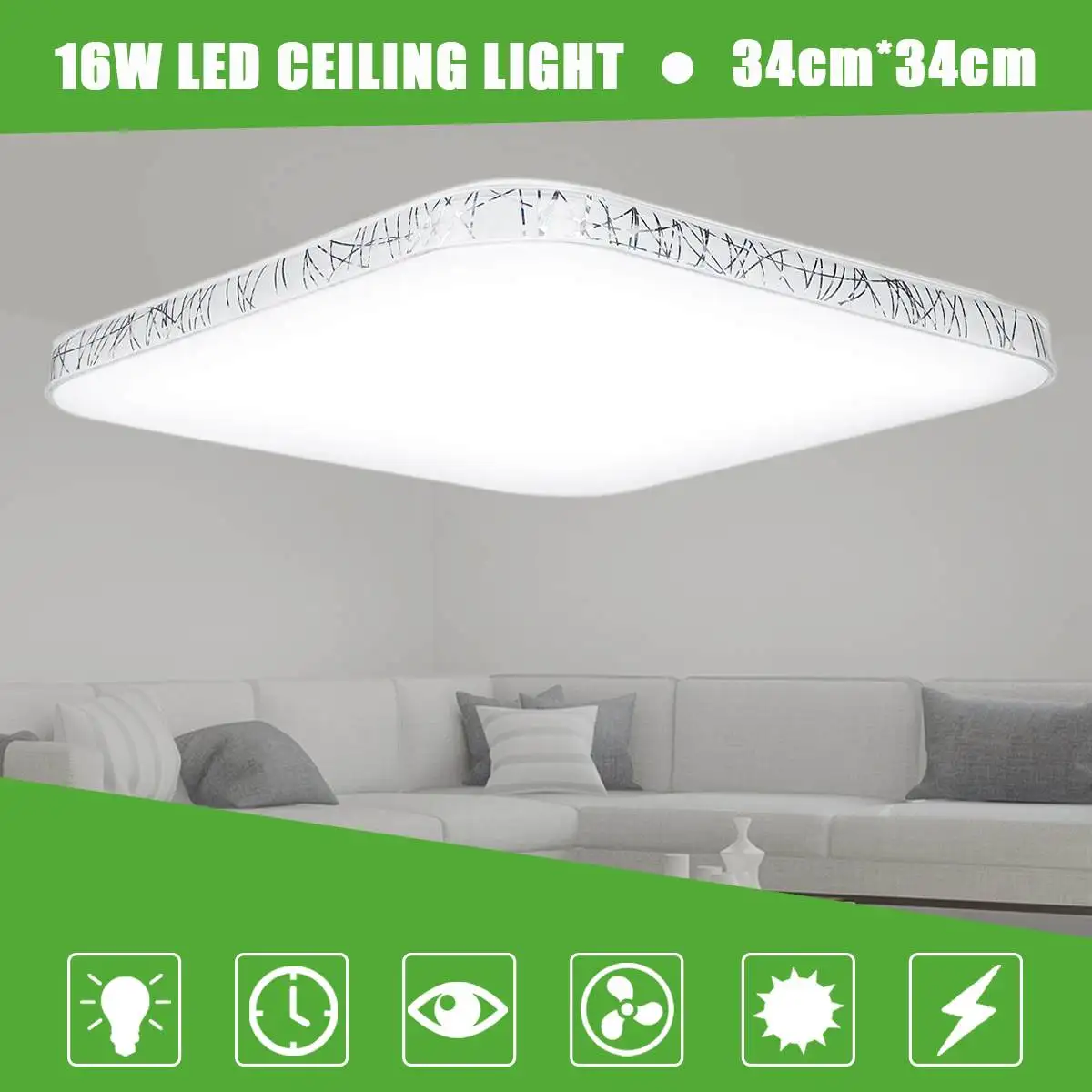 

16W 3500K Natrual White Energy Efficient LED Ceiling Light Flush Ceiling Mount lighting Fixture For Kitchen Bathroom Dining Room