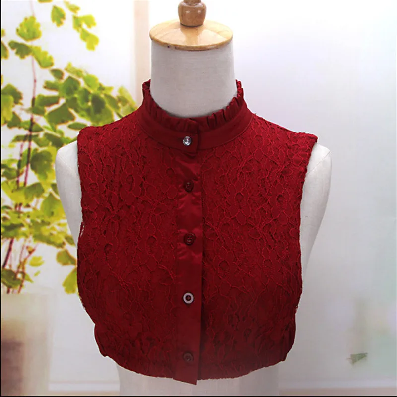 

OnnPnnQ Women Sweet Lace False Collar Solid Stand Collar Personality Detachable Collar Sweater Clothes Accessories For Female