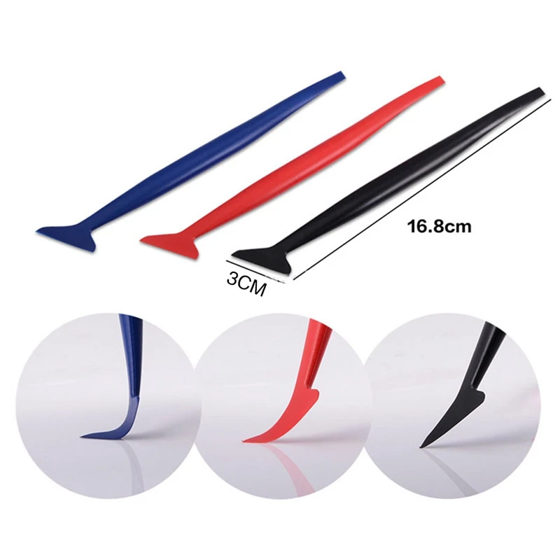 

3pcs/Set Car Stickers Corner Decorate Scraper for Window Tint Application Car Vinyl Wrap Tuck Tools Gasket Micro Squeegee