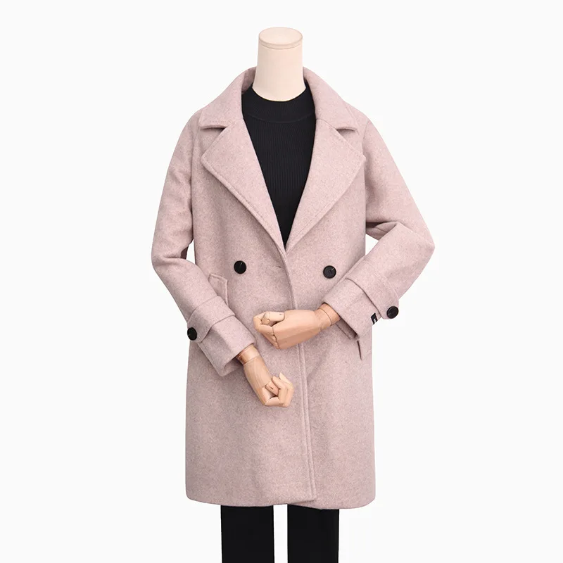 Femmes La Simple Femelle 2019 Femme Casaco Plus Survêtement Pardessus Maxi Automne Robe Feminino bleu Hiver marron Cassic Laine Manteau rose Taille Longcoat Beige gEwEIzqxA