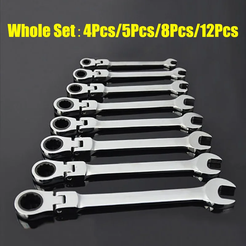 

8-19mm Adjustable wrench Reversible Combination Wrenches universal key Ratcheting Socket Spanners ratchet key Set torque wrench