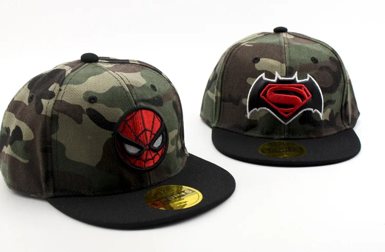 

Spiderman cartoon children baseball cap child boy girl camouflage sunshade hip hop cap cosplay hat
