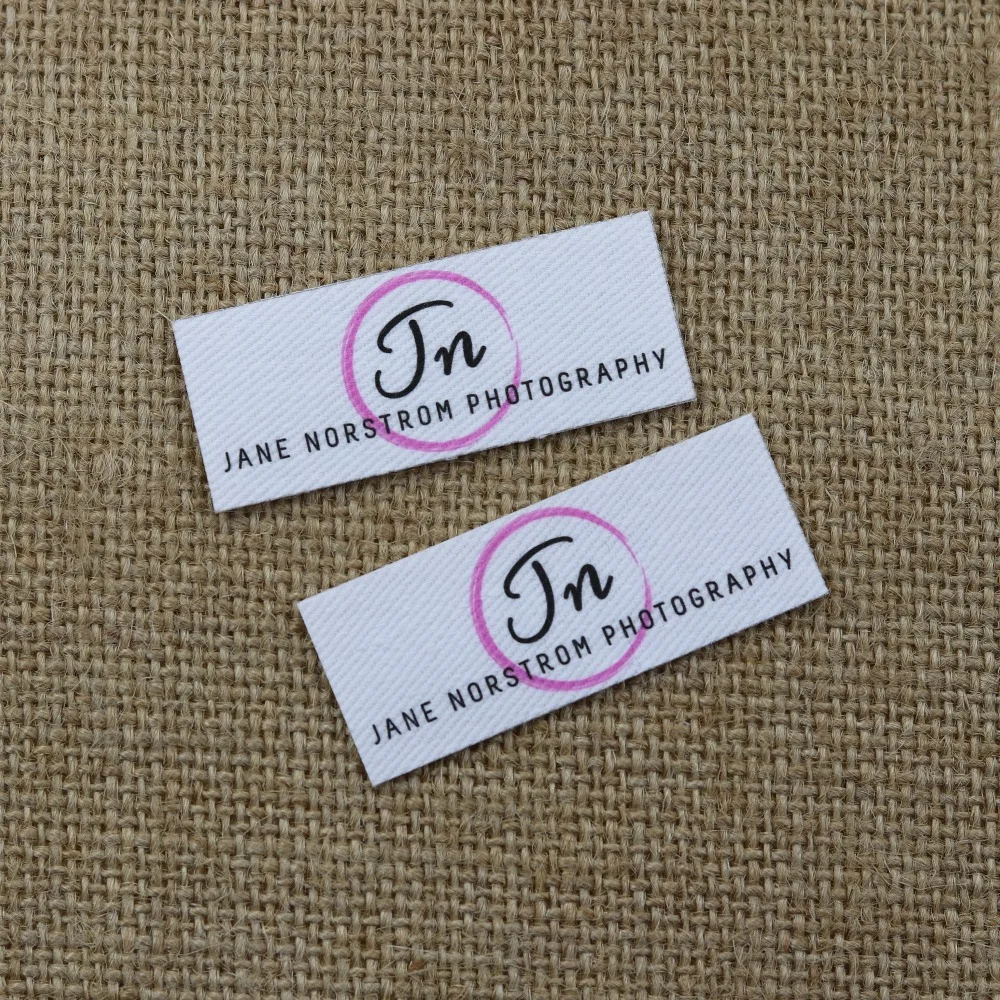 

64 pieces Custom logo labels, Name iron on label, Custom Clothing tags, Organic Cotton Labels