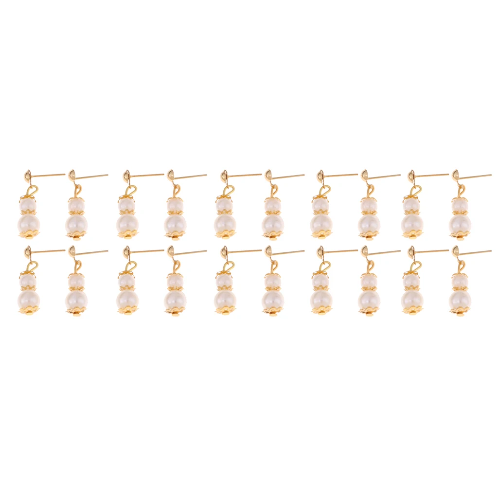 20 Pieces Cute Doll Jewellery Plastic Pearl Earring Eardrop Ornaments For   Doll Outfit Accessories	