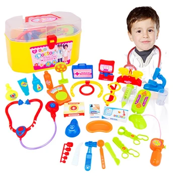 

Plastic Simulation Pretend Play Doctor Medical Play Carry Set with Stethoscope and Medical Doctor9s Equipment with Case Toy Kit