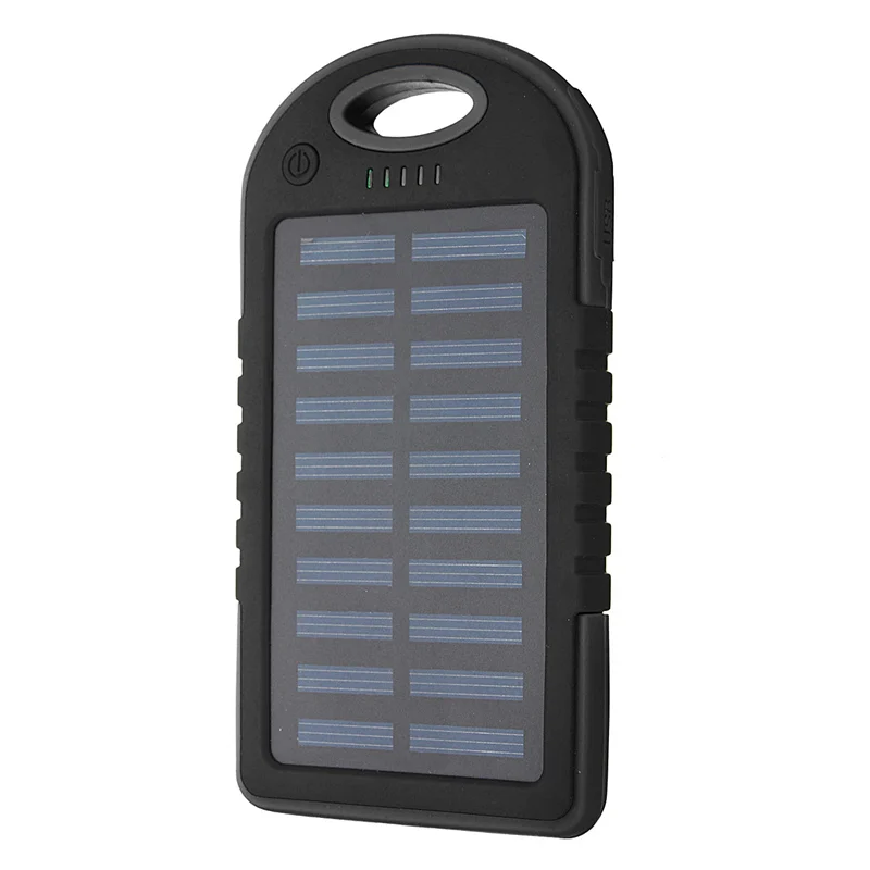 Cncncool солнечная панель Портативный водонепроницаемый внешний аккумулятор 20000 мАч двойной USB солнечная батарея Внешний аккумулятор для всех телефонов Универсальный - Цвет: black