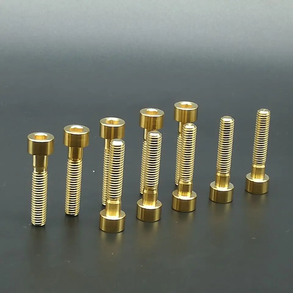 10pcs M6*30mm Golden Ti Titanium Column Head Bolts For Bicycle Headset
