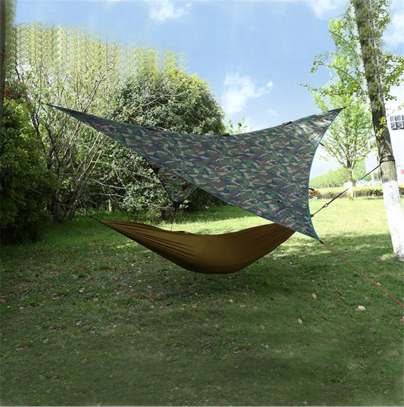 Waterproof UV Protection Extra Heavy Duty Shade Sail Sun Canopy for Outdoor Camping Camouflage Hancend Multi-function Tent Tarp