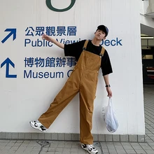 Весна и лето мужской комбинезон, модный Свободный комбинезон для пары, мужские повседневные Комбинезоны, Мужские штаны на подтяжках