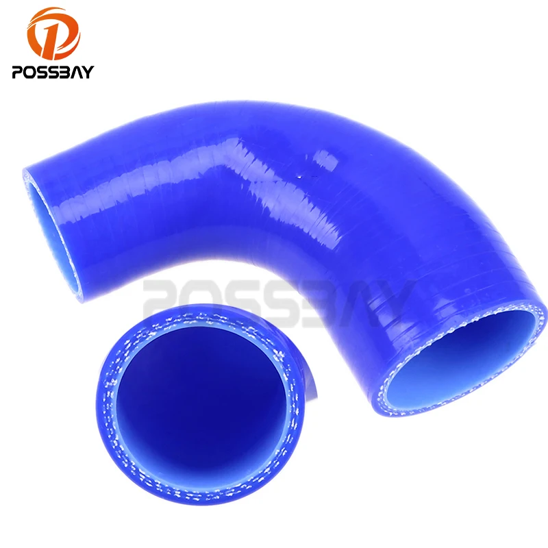 

POSSBAY Universal Blue 90 Degrees 38-76mm 1.5'' to 3.3'' Reducing Elbow Silicone Hose Reducer Coupler Turbo Pipe Tube