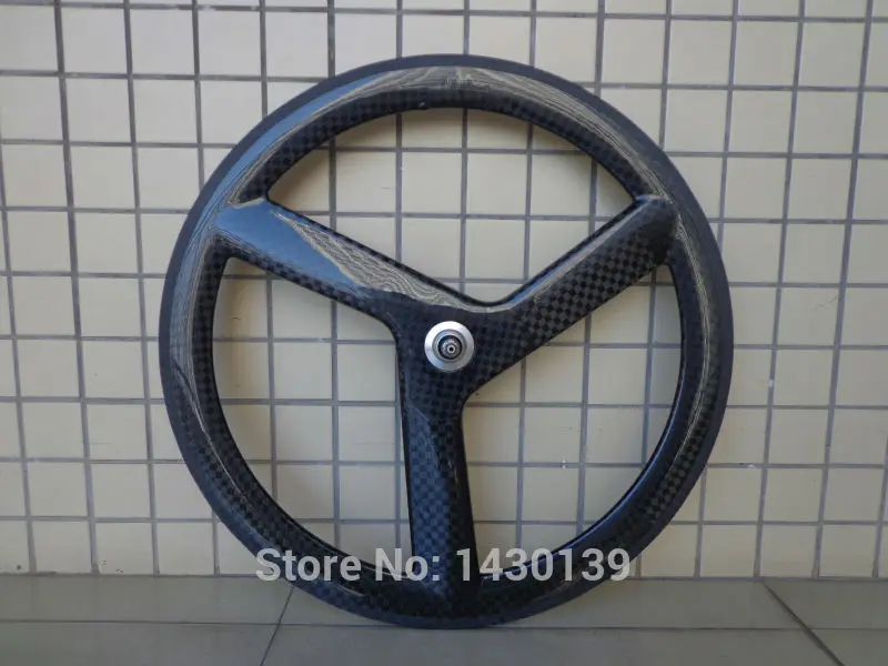 

Newest 700C Fixed Gear Track Road bicycle T800 12K full carbon 3 spokes and tubular rim integrated bike wheelset Free shipping