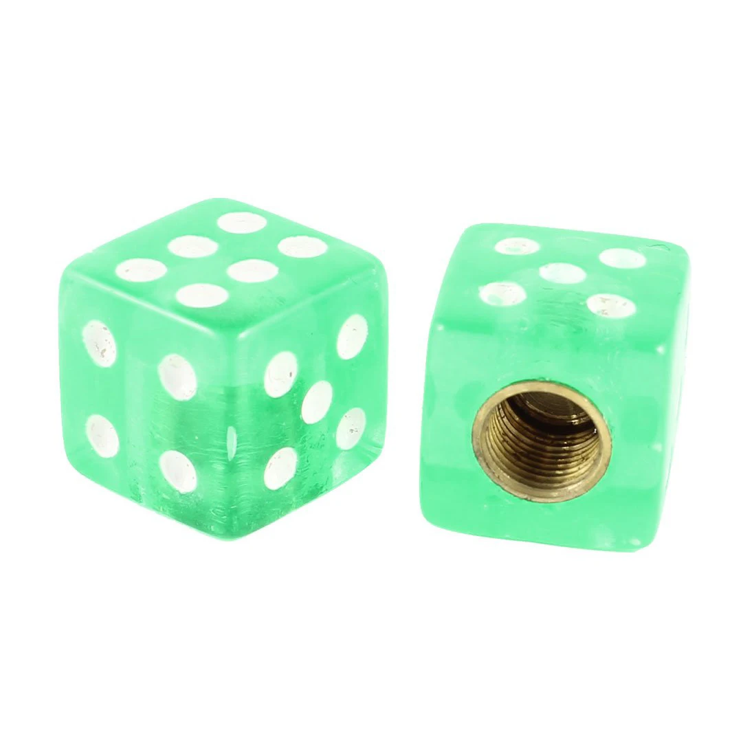 

4 Pcs Green Cube Dice Shaped Cube Tire Valve Stem Caps for Car