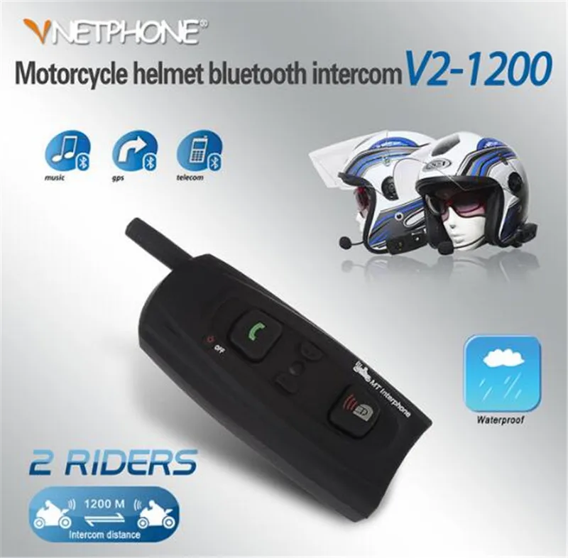 

VNETPHONE Helmet Headset Bluetooth Intercom for Motorcycle Wireless Bluetooth Interphone BT Intercom Headset 1200M