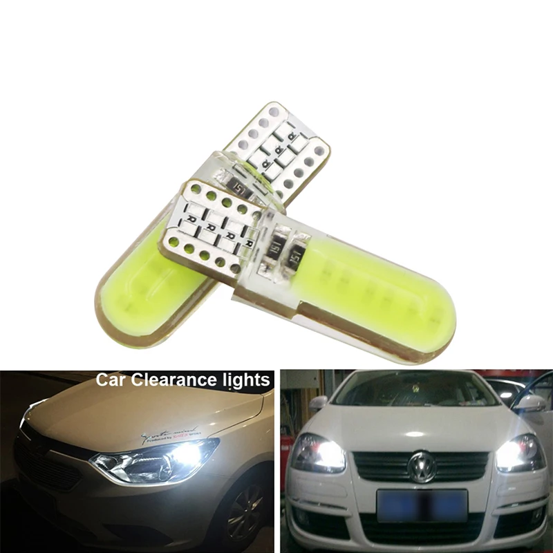 1x T10 W5W Автомобильный светодиодный COB Поворотная сигнальная лампа гирлянда для внутреннего купола чтения светильник 12V авто, на танкетке, с боковой номерной знак багажник супер яркий светодиодный светильник