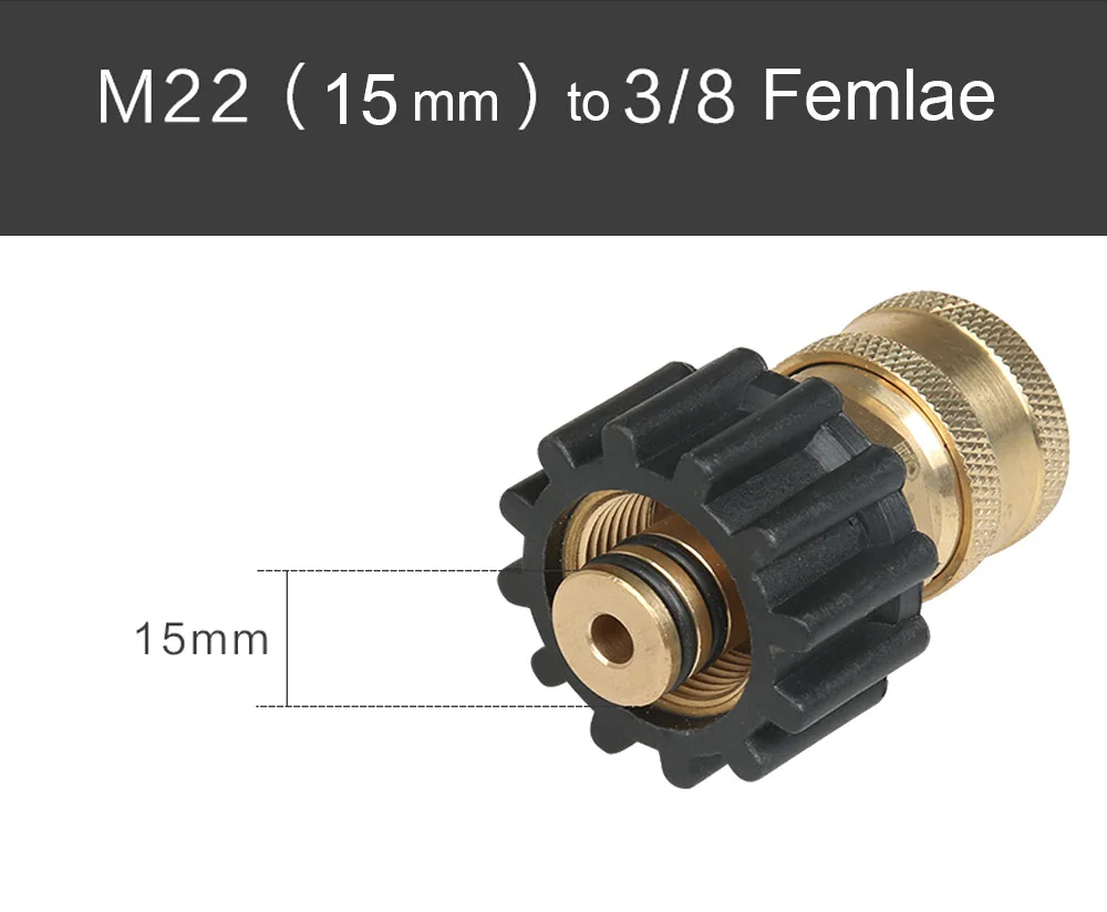 Автомойка высокого давления выходной адаптер M22 до G3/8 Женский быстрый разъем City Wolf Автомойка шланг высокого давления адаптер