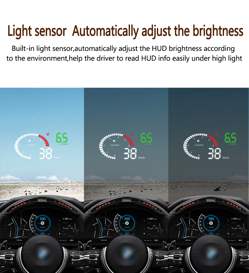 OBD2 HUD Автомобильный дисплей 5," светодиодный проектор на ветровом стекле OBD сканер скорости топлива Предупреждение сигнал тревоги данные диагностический инструмент