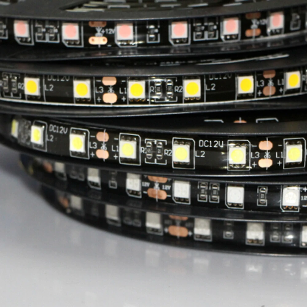 DC12V waterproof LED 5050 SMD Black Pcb flexible strip Daytime Running
