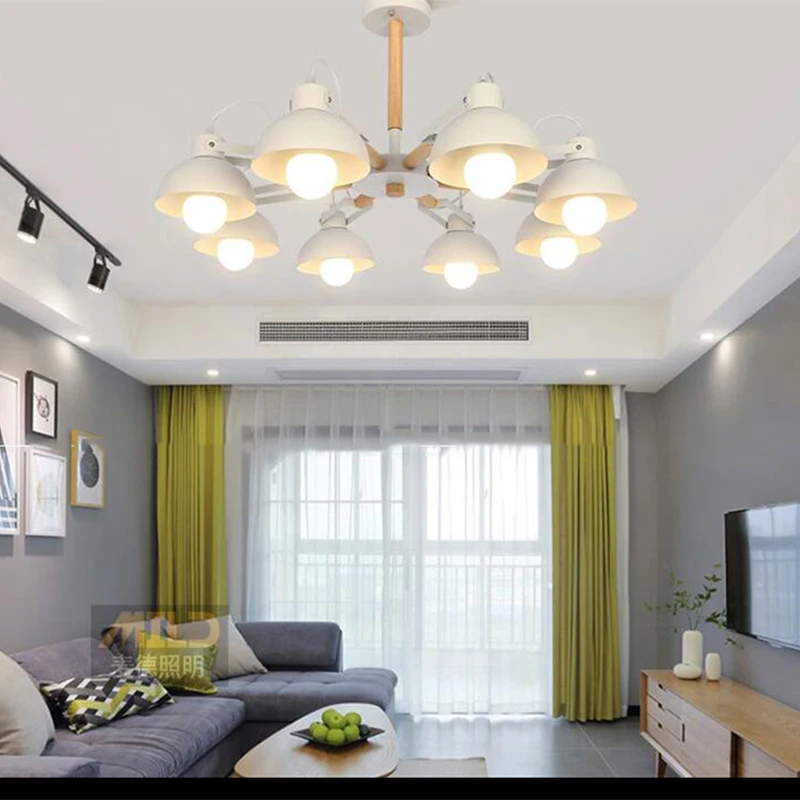 

Nordic modern 180 degree steering chandelier E27 LED wrought iron chandelier for kitchen living room bedroom restaurant hotel
