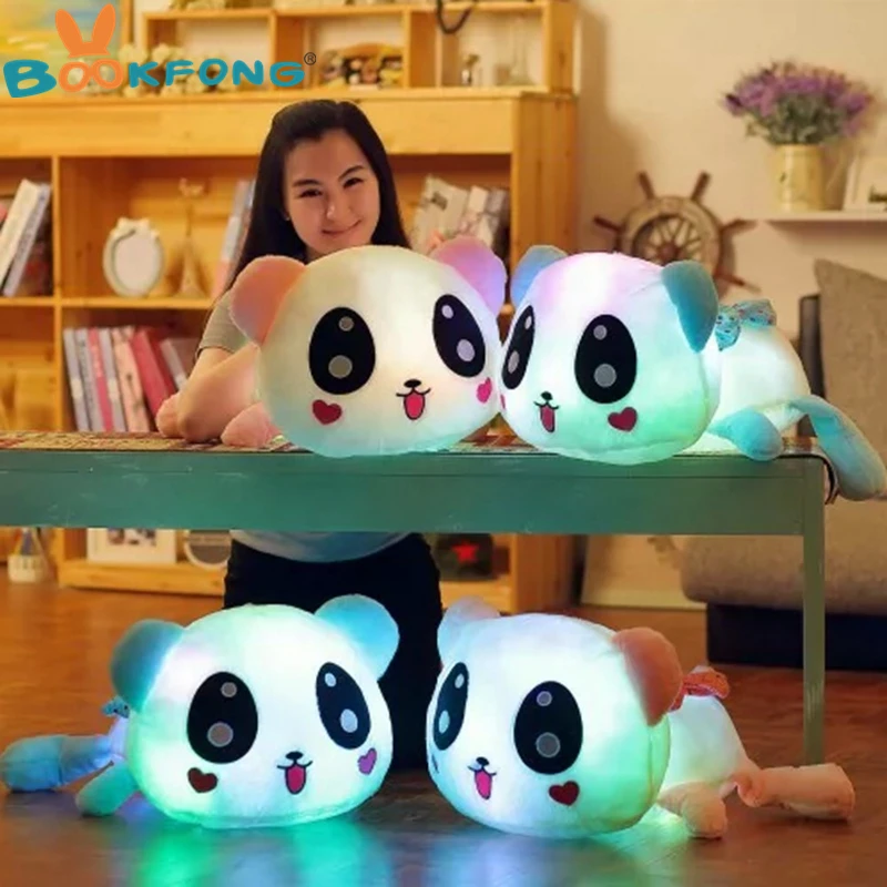 BOOKFONG 35cm Colorful Led Pillow Glowing Panda Plush Doll Luminous Toys Birthday Gift for Girls BOOKFONG 35cm Colorful Led Pillow Glowing Panda Plush Doll Luminous Toys Birthday Gift for Girls