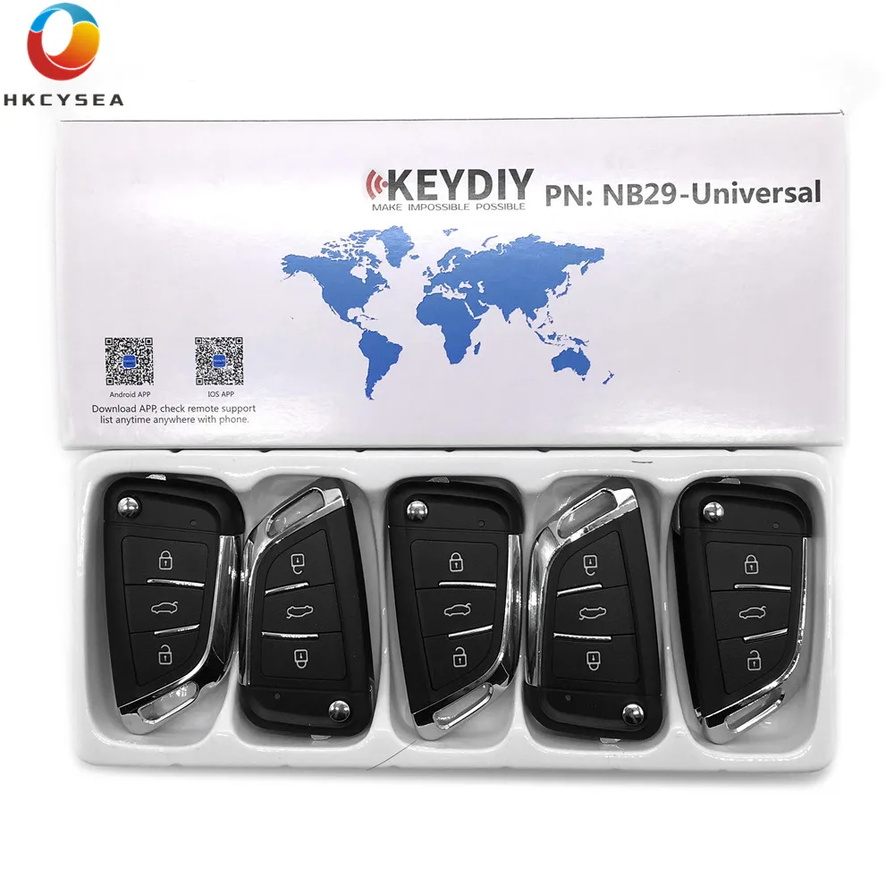 

HKCYSEA 5PCS/LOT NB29 3 Button NB Series Universal Multi-functional Remote Control for KD900 URG200 KD-X2 Key Programmer