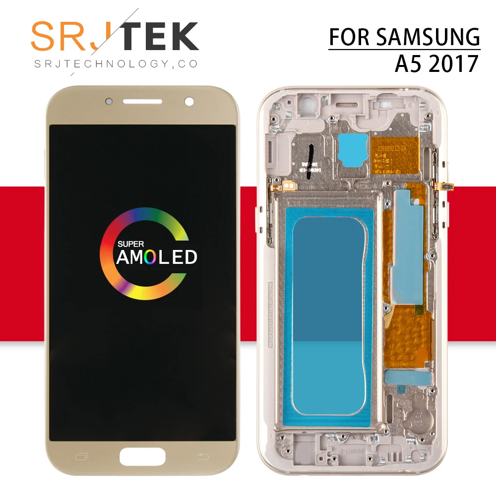 

AMOLED For SAMSUNG GALAXY A5 2017 A520 A520F SM-A520F LCD Display + Touch Digitizer Sensor Glass Assembly With Frame A5 2017