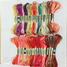 oneroom 10pcs dmc thread silk threads Cross Stitch Cotton Embroidery Thread Floss Sewing Skeins Craft Dofferent Colors