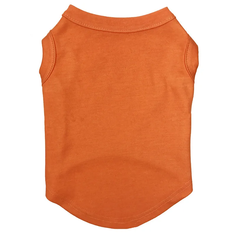 Glarious KEK с номером отслеживания, базовая дышащая хлопковая простая футболка для собак, жилет, однотонная майка для собак, рубашка, пустая в разных цветах - Цвет: orange