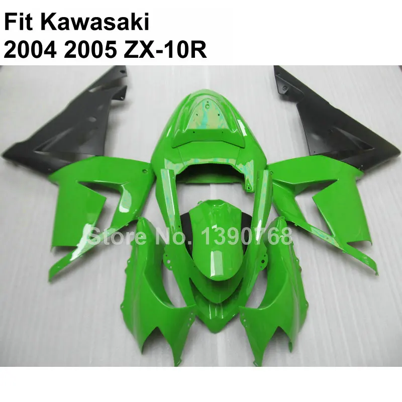 Горячая Распродажа обтекатель для Kawasaki Ninja ZX10R 04 05 зеленый черный в комплекте Φ 2004