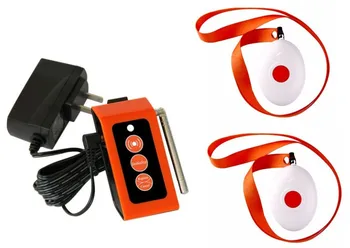 

Free shipping! Patient alarm,nurse call system,1 caregiver Pager,2 suspend necklace call button, patient/elderly wireless caller
