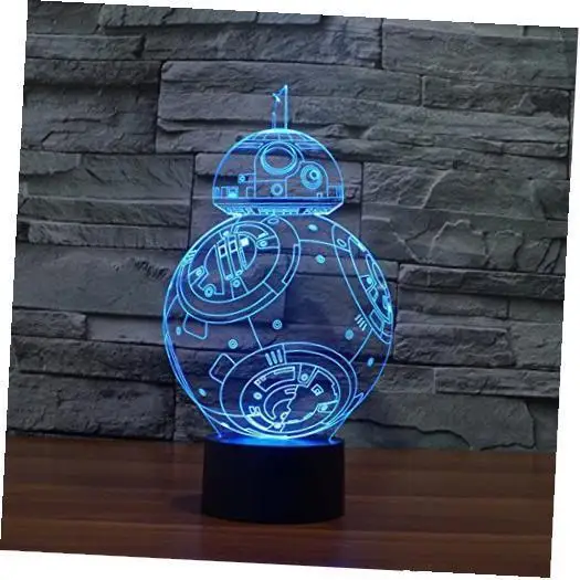 3D Active лампа Звездные войны fuwa силу пробудить Bb 8 ночь 7 цветов изменить Best подарок