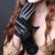 Американский стиль женские перчатки из овечьей кожи Зимние флисовые плюс бархатные теплые перчатки для вождения на открытом воздухе кашемировые перчатки