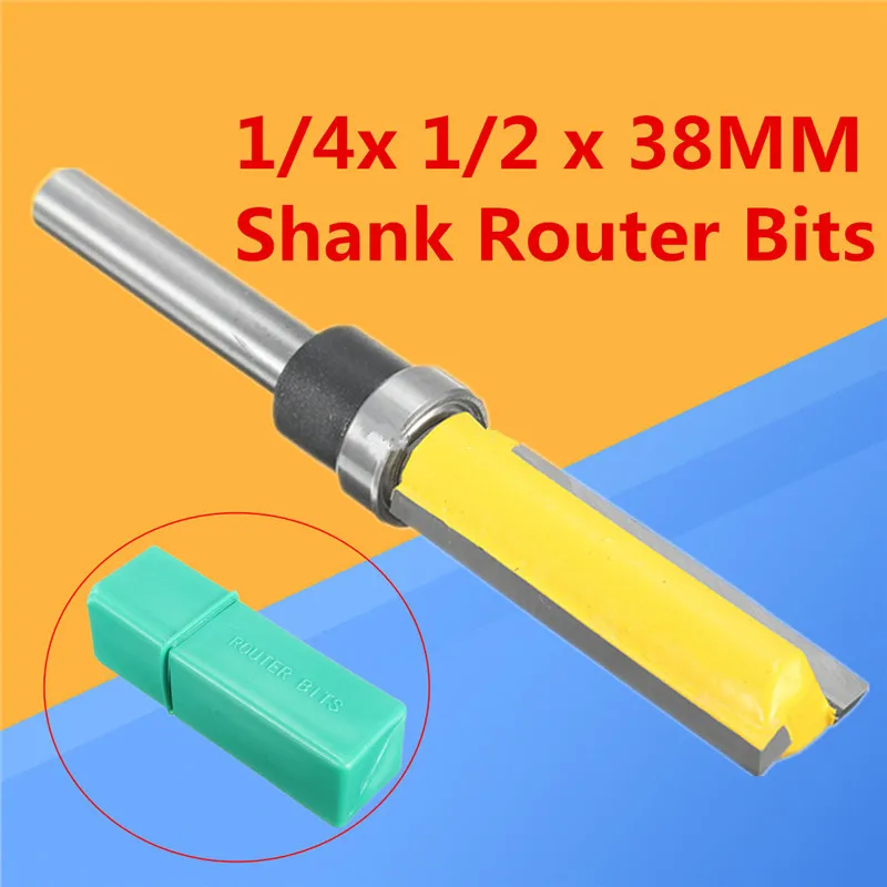 N1/4''*1/2*38mm Trimming Cutters 1/4 Inch Router Bit Shank Bearing