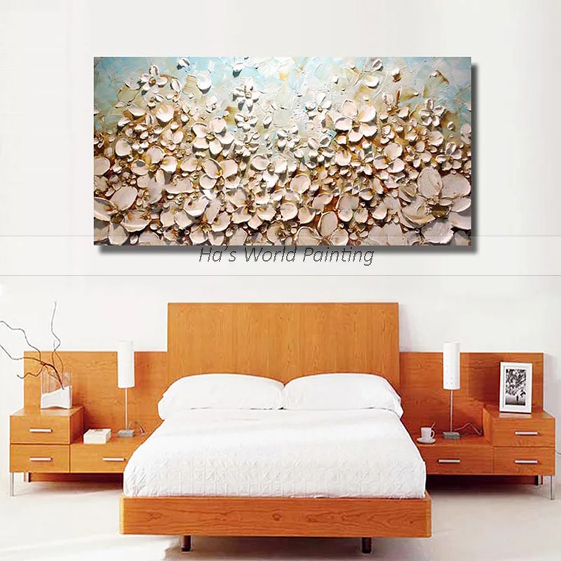 profession-aritist-100-Handpainted-knife-Canvas-oil-painting-home-Decor-Wall-Art-flower-painting-For-living