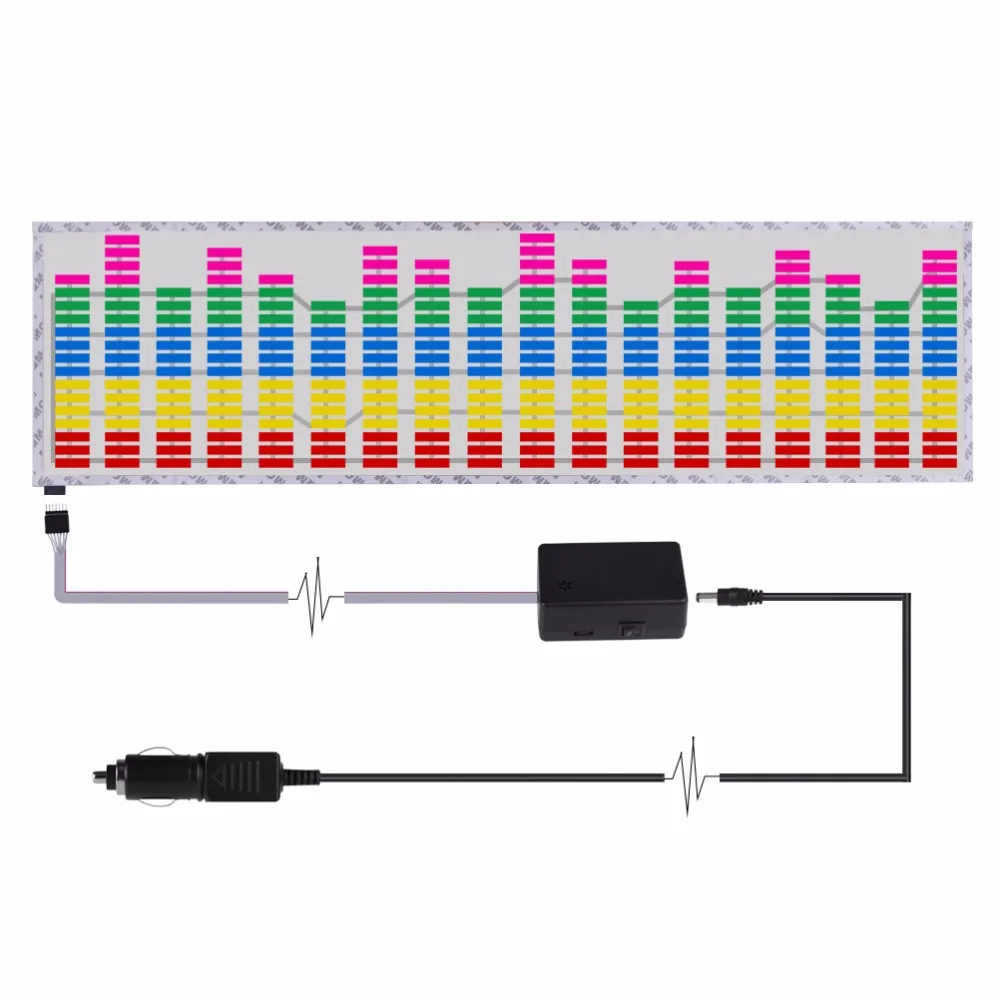 90X25 см, красный, желтый, синий, зеленый, розовый, меняющий автомобиль, стикер, музыкальный ритм, светодиодный светильник, лампа, Голосовая активация, наклейки эквалайзера