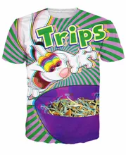 Поездки не Для Детей Футболка trippy яркие Трикс Кролик Характер психоделические Летом Стиль майка топы Для Женщин/мужчины