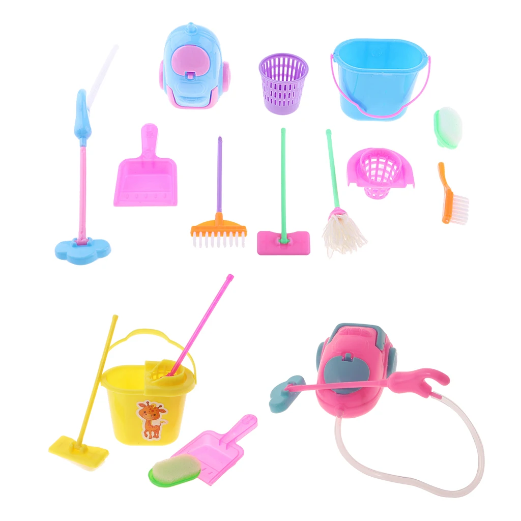 12inch Fashion Doll Furniture Mini Cleaning Toys Housekeeping Furniture Home Cleaner Kit for Monster High Girl Doll Accessory