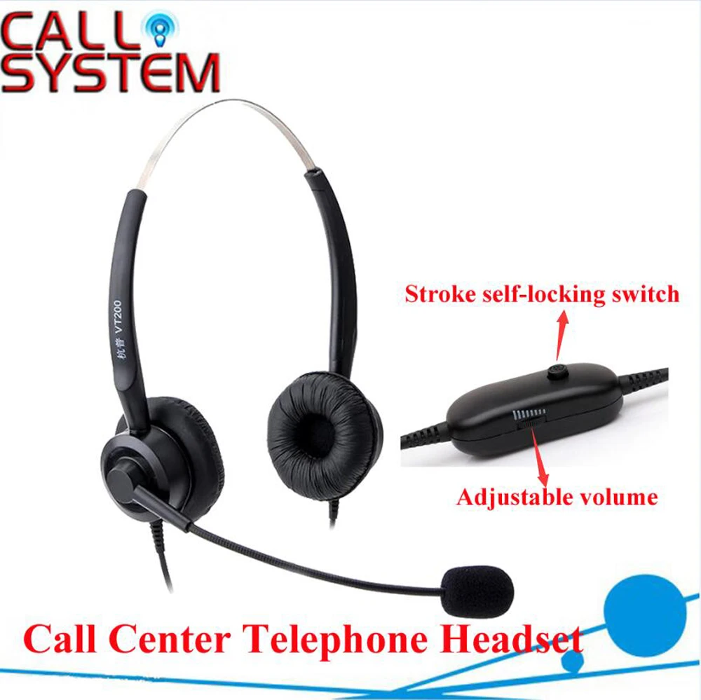 

Headphone for Call Center with RJ09 Plug with Volume Control and mute function