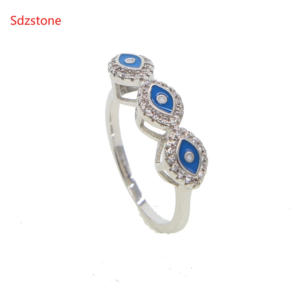 

white blue enamel eye Punk Anel Ring Anillos Turkish Evil Eye Rings Jewelry Bff Best Friends Couple Fashion Designer
