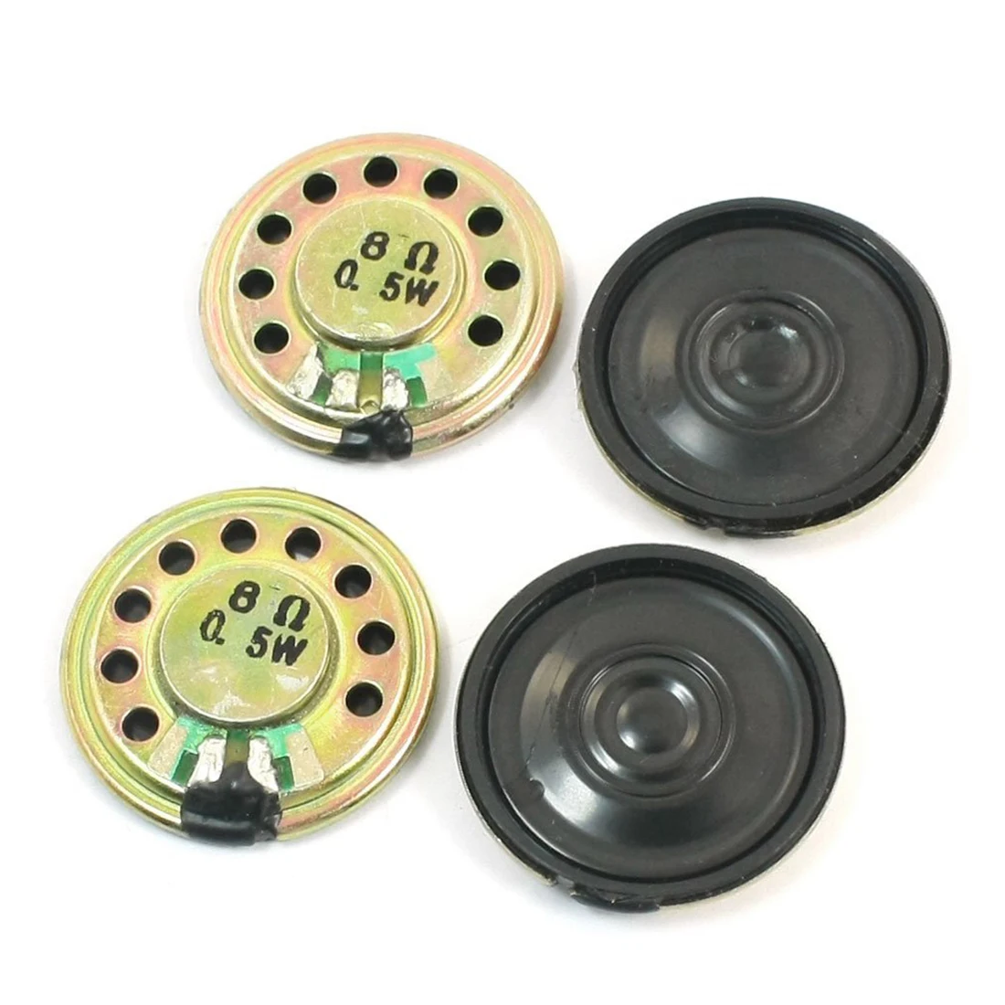 

4Pcs 0.5W 8 Ohm 28mm Dia Mini Metal Inside Magnet Music Player Speaker