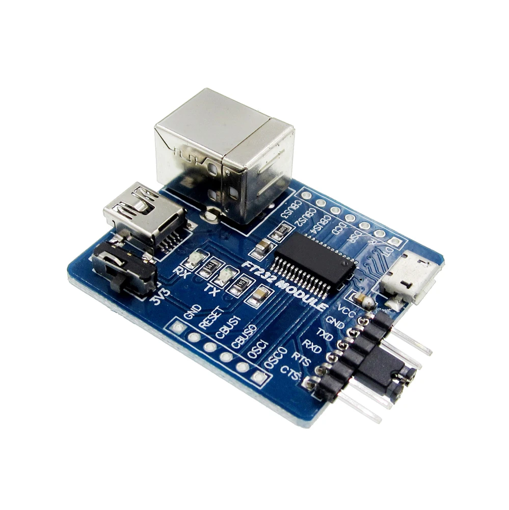 

1pcs FT232 module three-in-one FT232RL USB transfer serial port module USB/MINI/micro interface