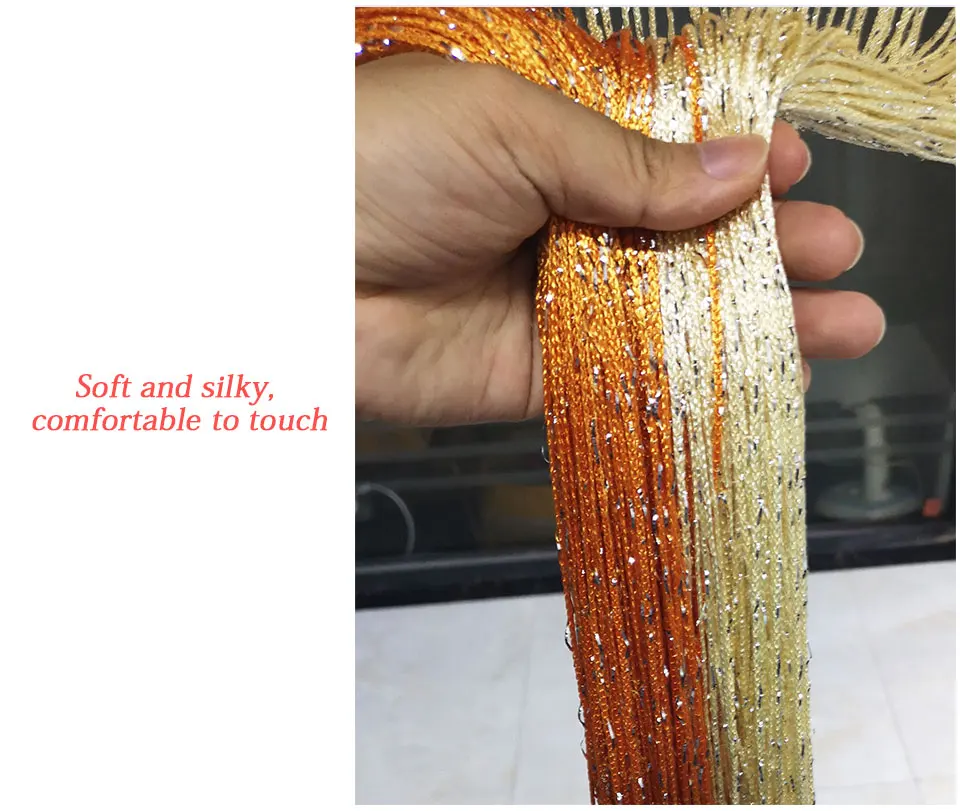 Shiny Flash Line Tassel String Door Translucidus Divider Sheer Curtains Tassel For Living Room Bedroom Girls Kitchen Valance (6)