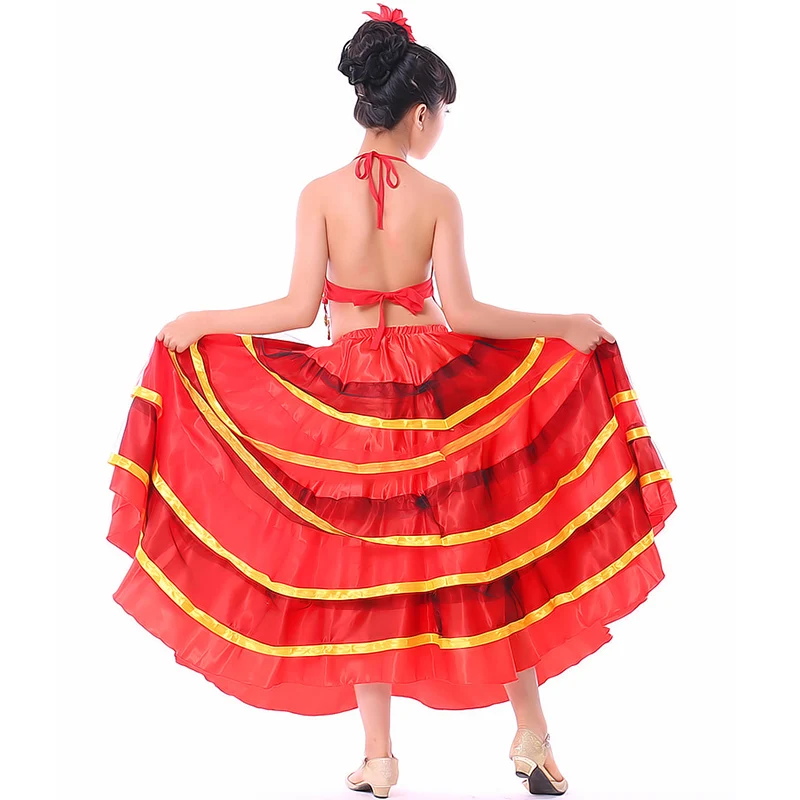 Фламенго юбки для девочек испанская юбка Испания детская одежда танец фламенко одежда детская бальная одежда DNV11151